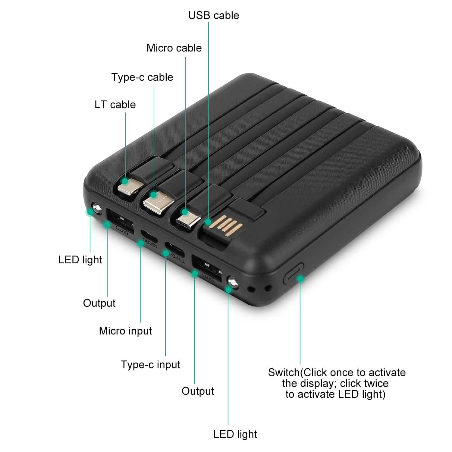 Batterie externe portable 1000 mAh