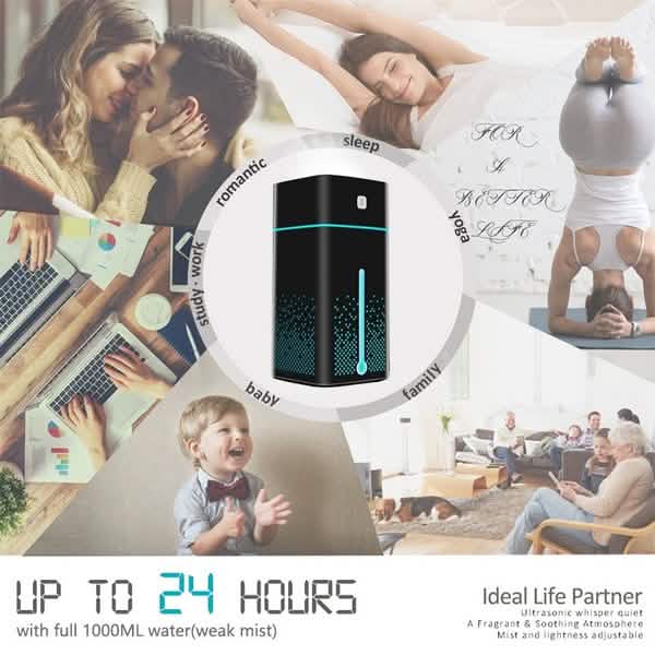 Diffuseur humidificateur électrique USB 1000 ml