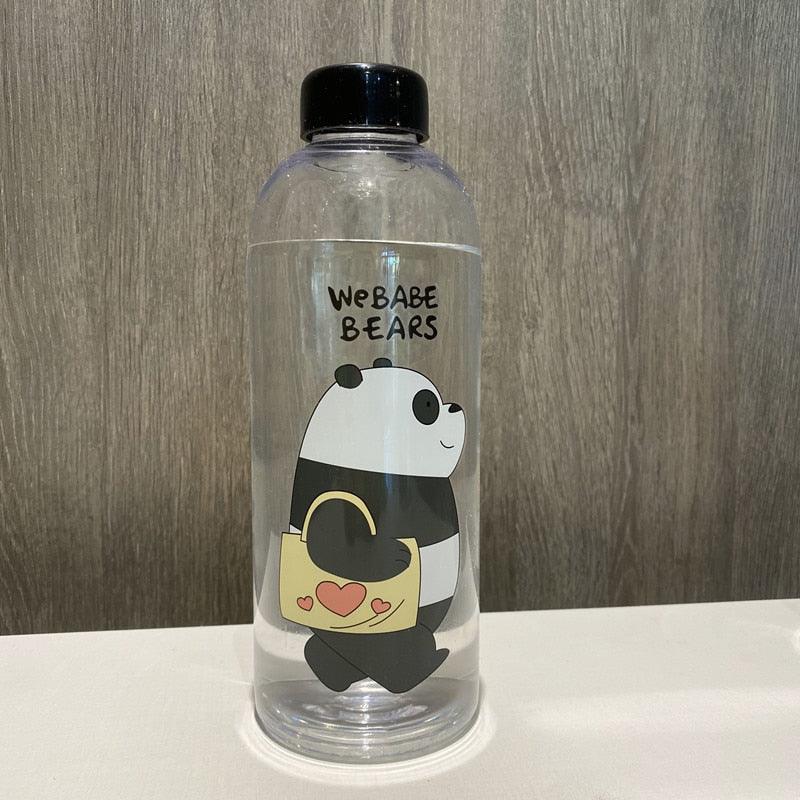 Bouteilles d'eau de 1000 ml, jolies tasses ours panda avec paille, bouteille d'eau transparente de dessin animé, vaisselle, tasse givrée étanche en plastique avec paille, tasse d'eau transparente givrée avec motif ours panda, gourde de sport.