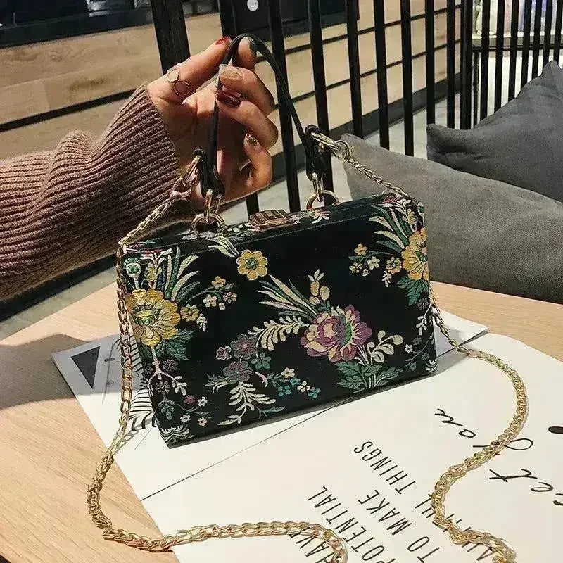 Pochette de Soirée Fleurie pour Femme Sac à Main de Mariage Pochette Vintage