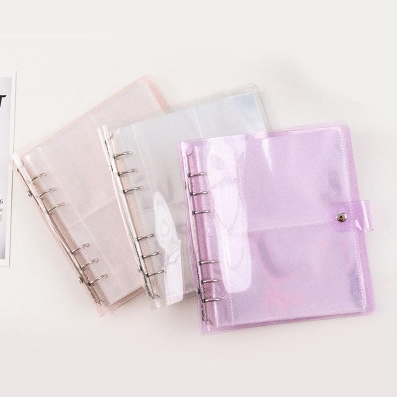 Album photo 100/200 pochettes 3/5 pouces, mini étui pour photos, rangement de cartes de visite, livre de collection pour photocards, reliure 6 anneaux brillante et transparente, carnet rechargeable, album photo
