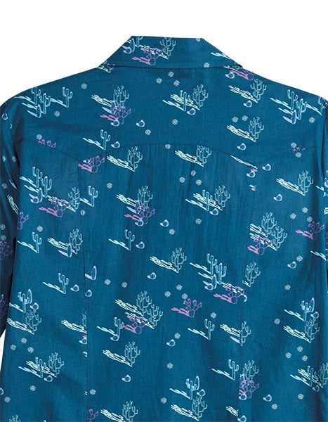 Chemise Western Femme Tin Haul 2186 Cactus Shadows (Bleu)