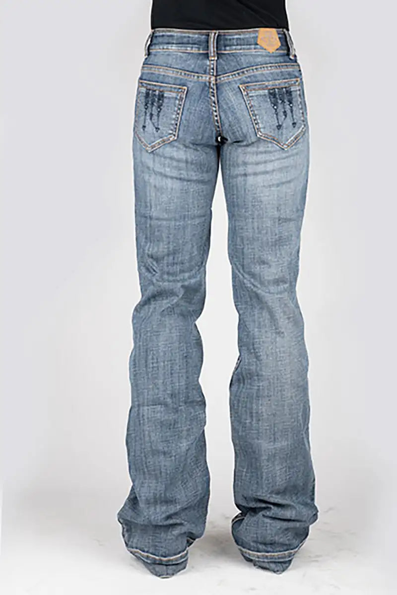 Tin Haul 460 Ella Fit Poche Brodé ( Délavé Clair Denim ) - Jean Femme
