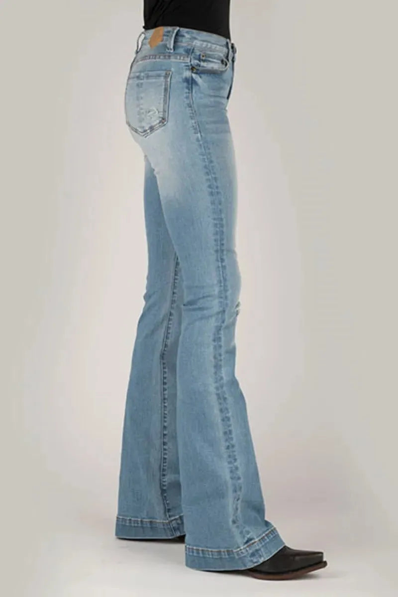 Jean évasé taille haute Tin Haul Libby (délavage clair) - Femme