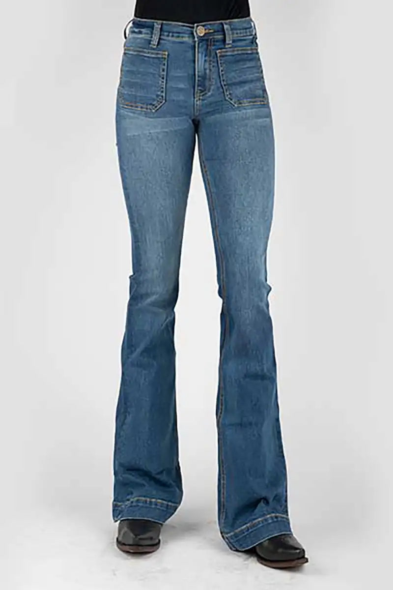 Jean femme Tin Haul 595 Libby Fit Square Front Pocket (Denim délavé moyen)