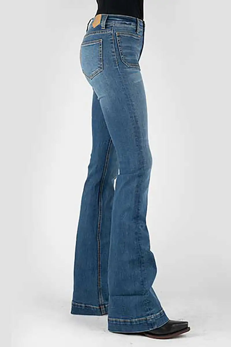 Jean femme Tin Haul 595 Libby Fit Square Front Pocket (Denim délavé moyen)