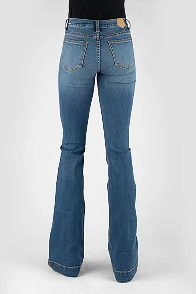 Jean femme Tin Haul 595 Libby Fit Square Front Pocket (Denim délavé moyen)