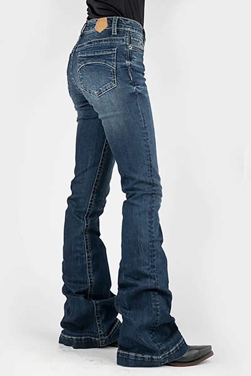 Jean femme Tin Haul 595 Libby Fit demi-lune (Denim délavé foncé)