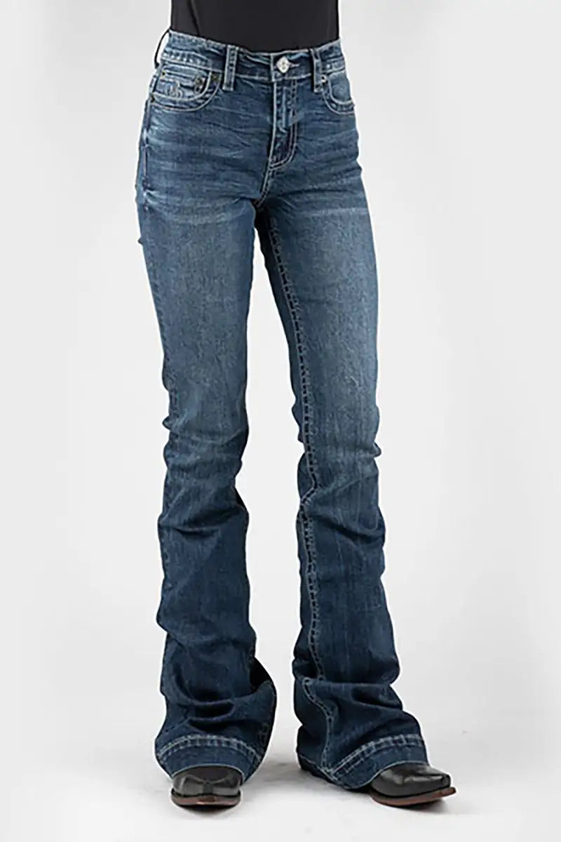 Jean femme Tin Haul 595 Libby Fit demi-lune (Denim délavé foncé)