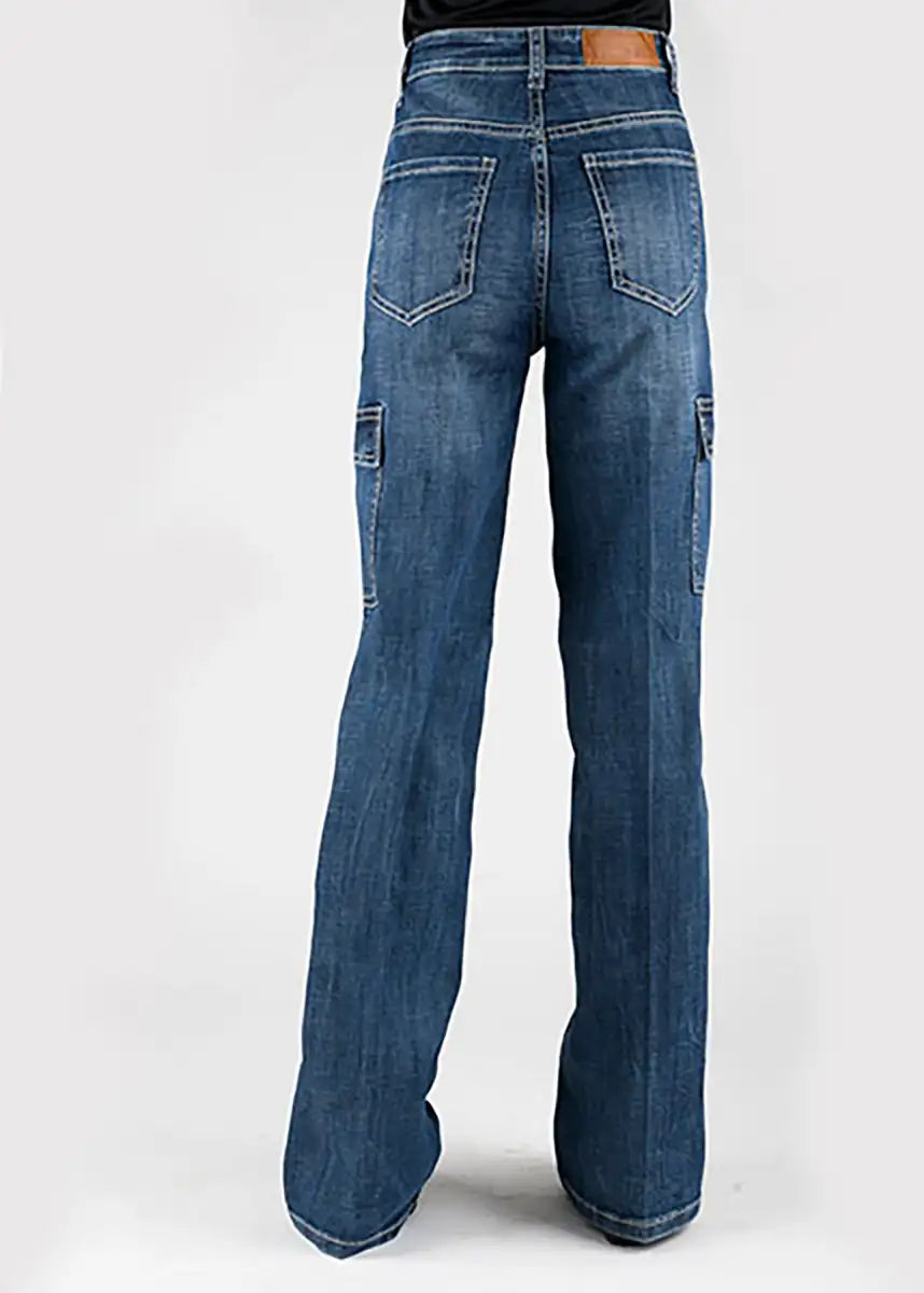 Jean Tin Haul 870 Claire Cargo à Jambes Larges (Denim Délavé Moyen) - Femme