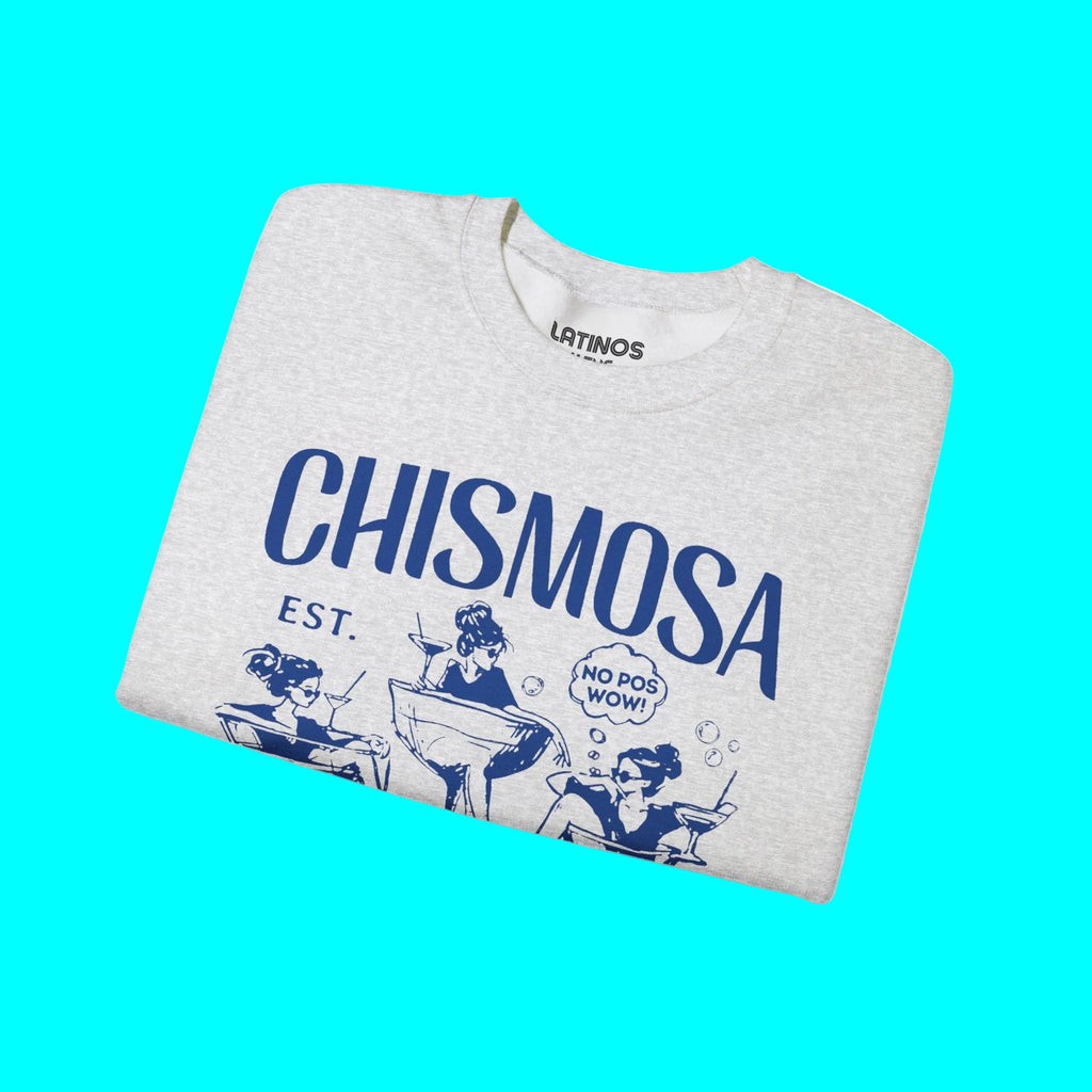 Chismosa Social Club Crewneck Sweatshirt | No Pos Wow! By Invitation Only! Funny Latino Fleece-Lined Crewneck | 3 Colors Available