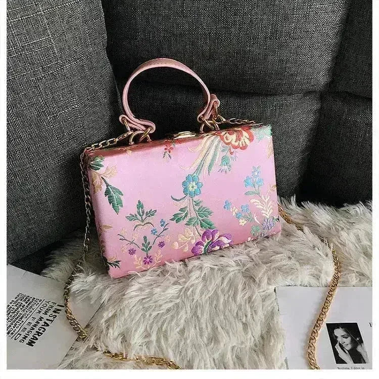 Pochette de Soirée Fleurie pour Femme Sac à Main de Mariage Pochette Vintage