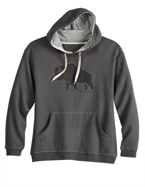 Sweat à capuche pour homme Tin Haul Bison Silhouette (gris)