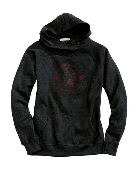 Sweat à capuche pour femme Tin Haul motif tipi rouge (gris)