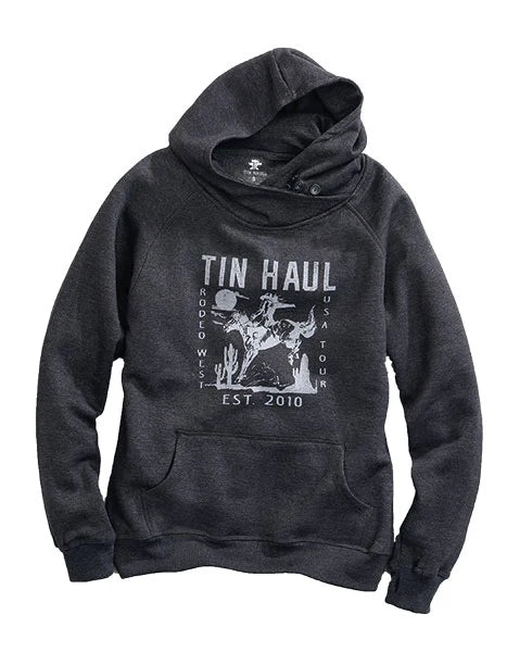 Sweat à capuche pour femme Tin Haul motif Bronco (gris)