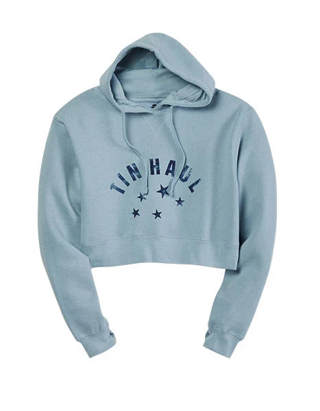 Sweat à capuche court femme Tin Haul Stars (Bleu)