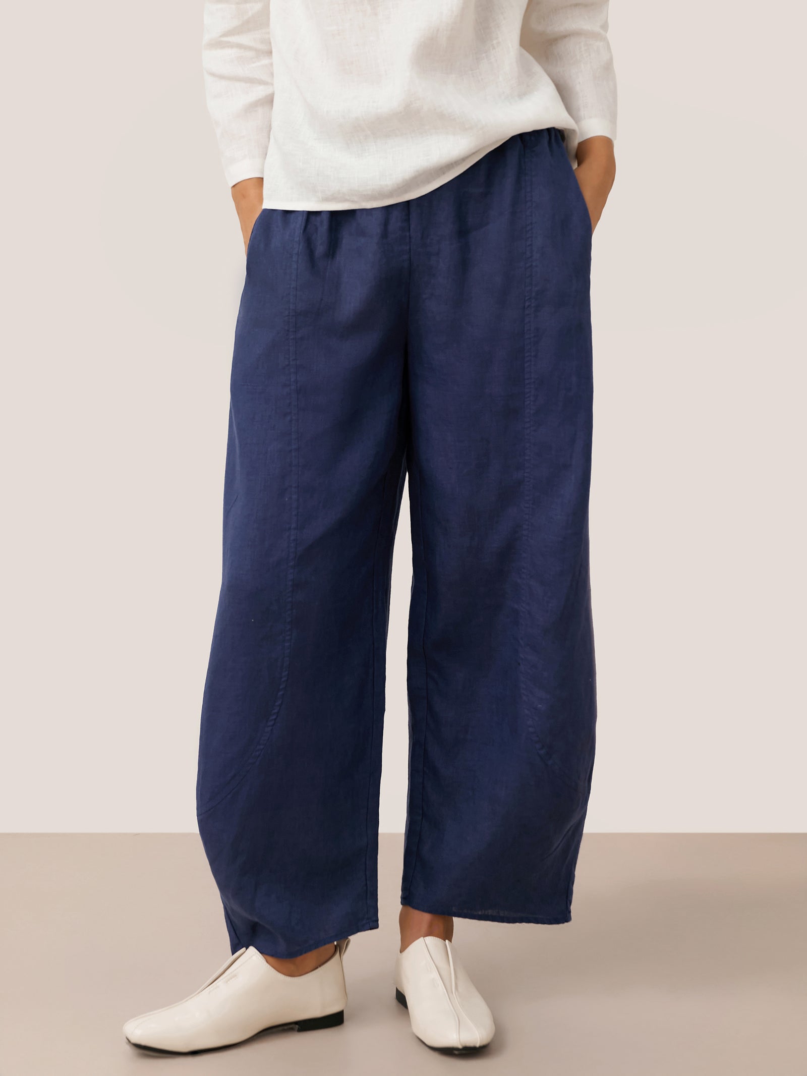 Pantalon classique cheville 100 % lin ZOE