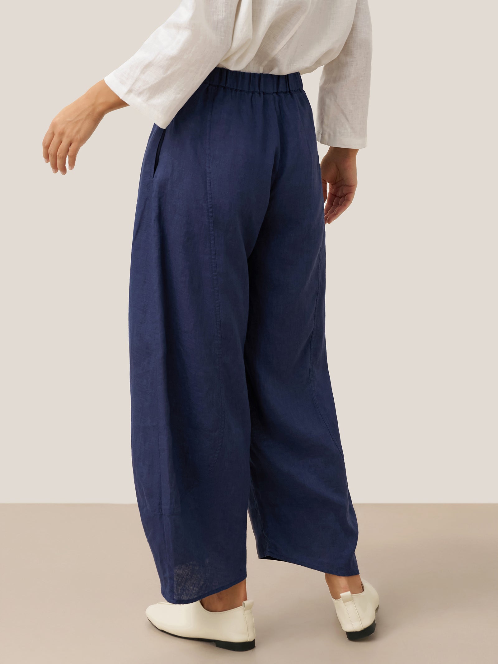 Pantalon classique cheville 100 % lin ZOE
