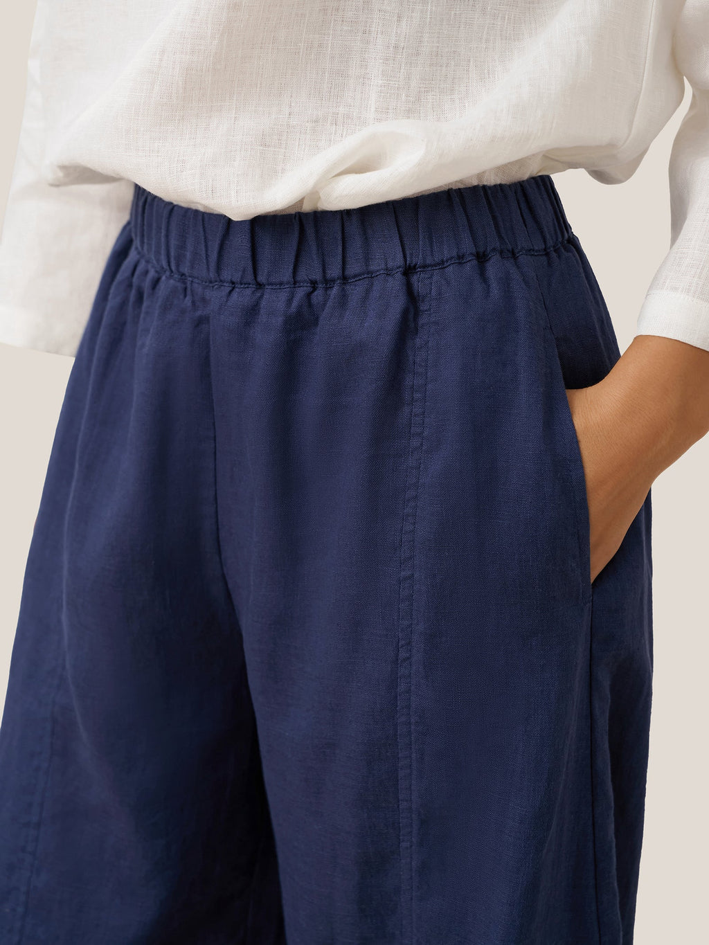 Pantalon classique cheville 100 % lin ZOE