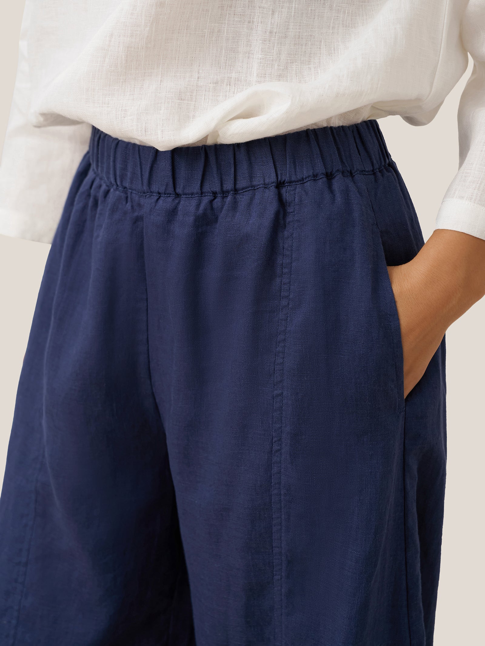 Pantalon classique cheville 100 % lin ZOE