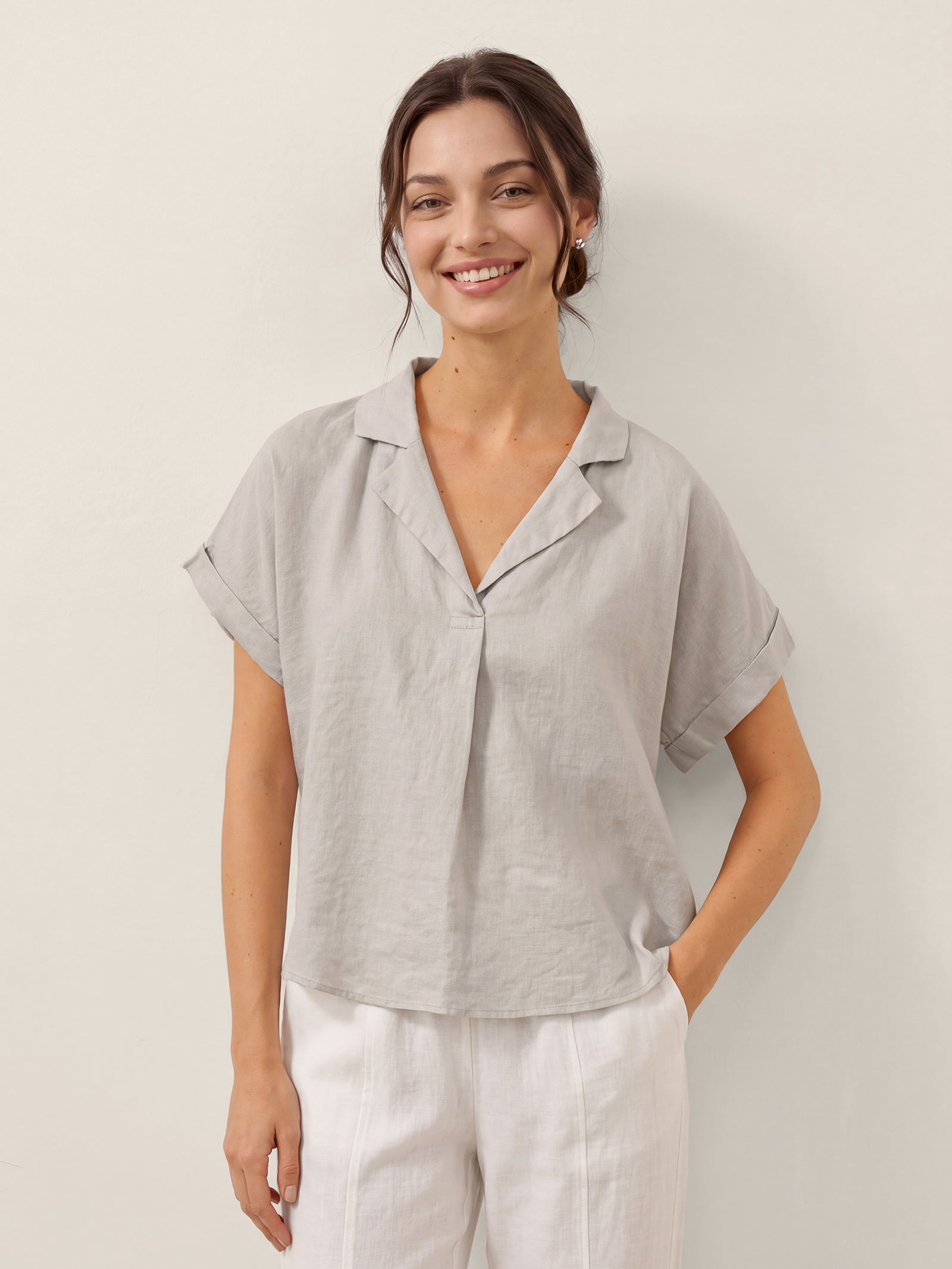Haut pull inspiré d'un blazer 100 % lin DINA