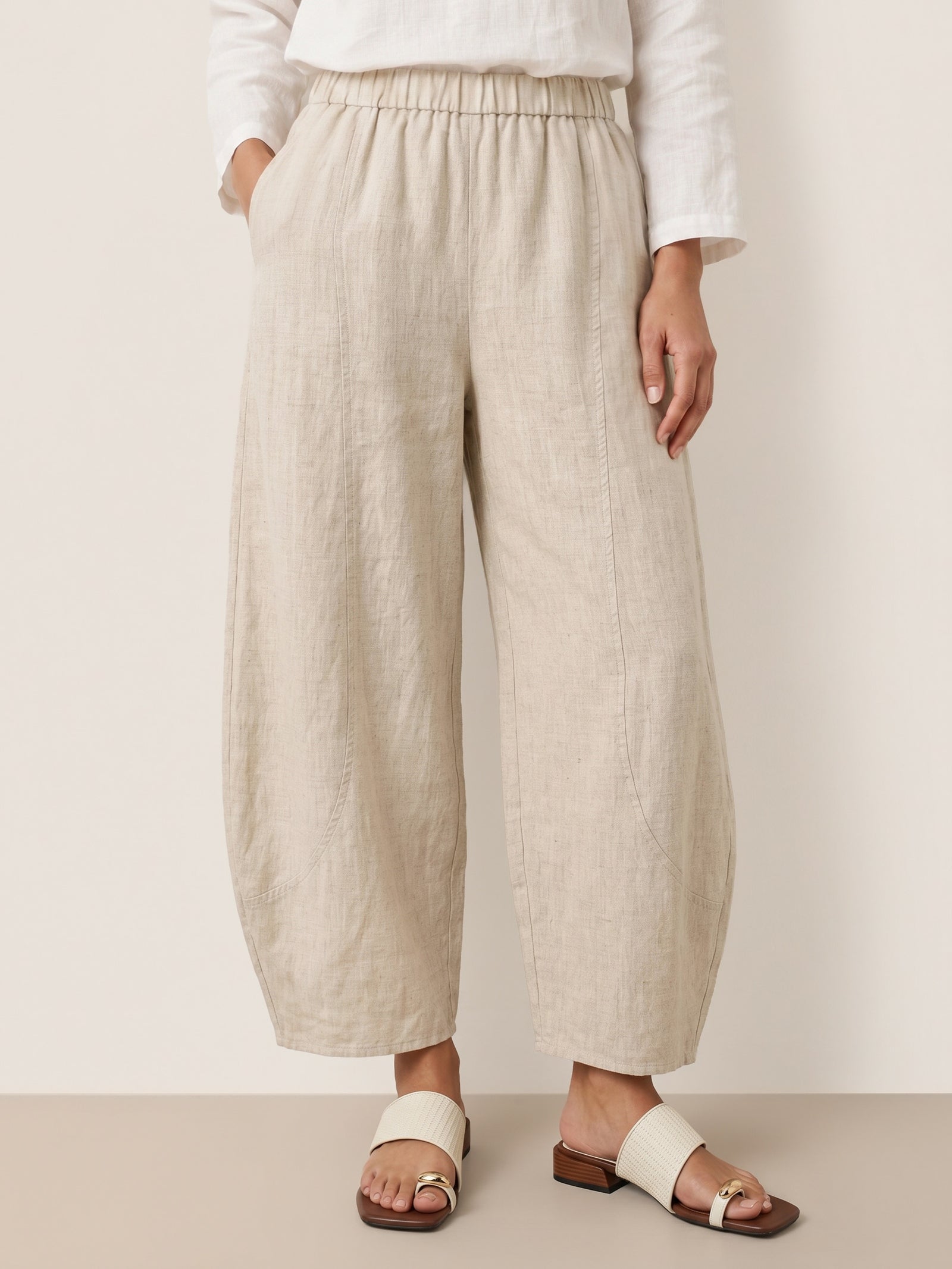 Pantalon classique cheville 100 % lin ZOE