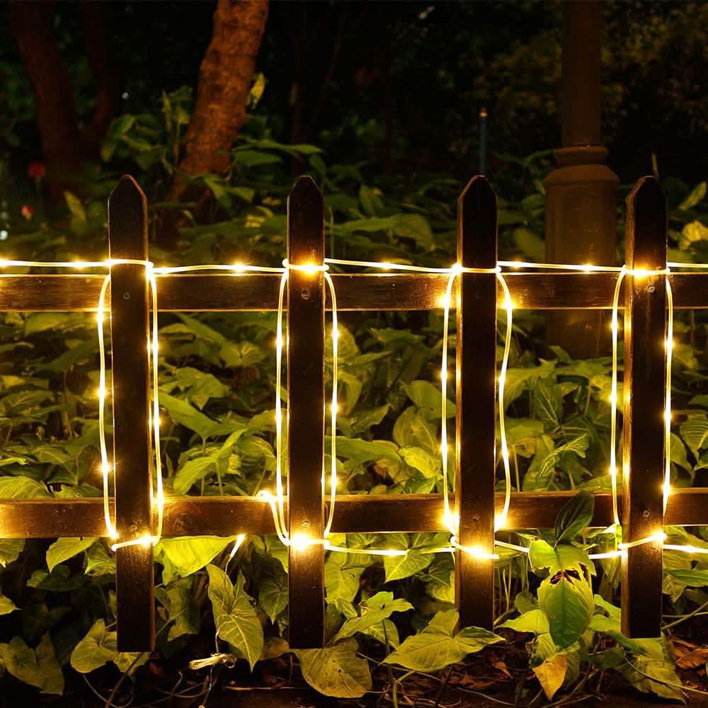 Guirlande lumineuse 100 LED solaire - Blanc chaud
