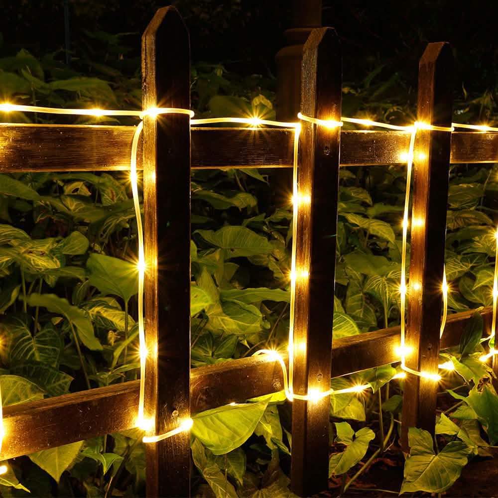 Guirlande lumineuse 100 LED solaire - Blanc chaud