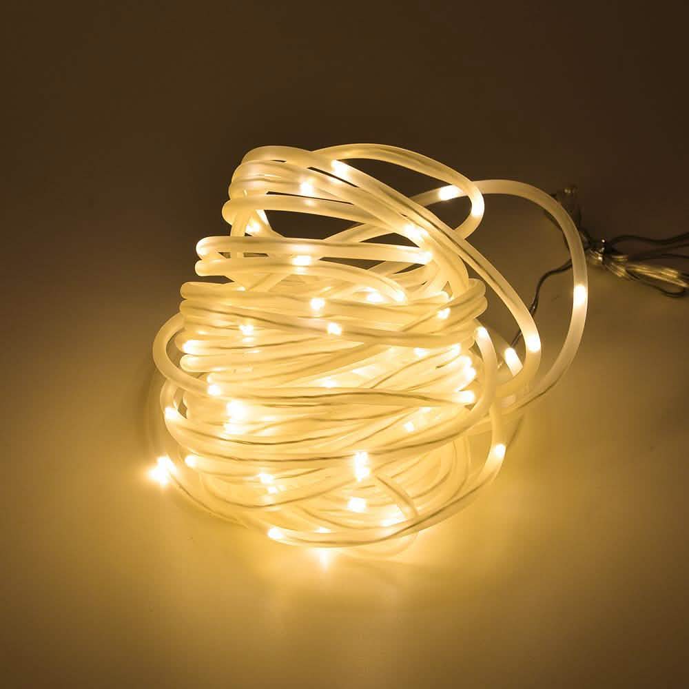 Guirlande lumineuse 100 LED solaire - Blanc chaud