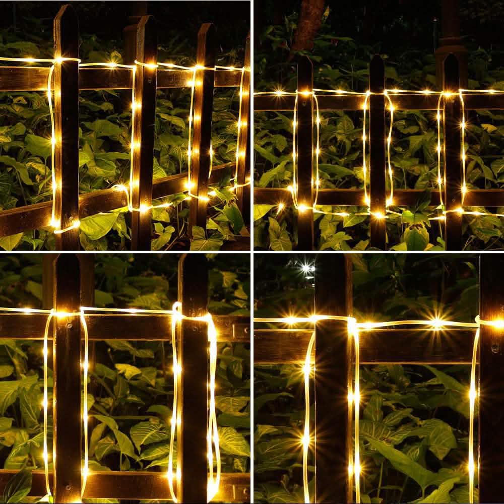 Guirlande lumineuse 100 LED solaire - Blanc chaud