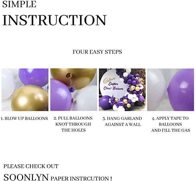 100 ballons en arc de guirlande violet foncé, blancs et dorés pour la décoration de fête d'anniversaire de mariage, de fiançailles, de baby shower, de thème d'anniversaire