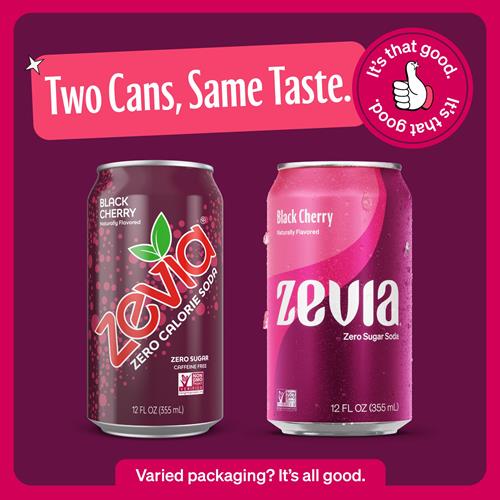 Zevia Boisson Gazeuse Zéro Sucre, Cerise Noire, Canettes de 355 ml (Paquet de 12)