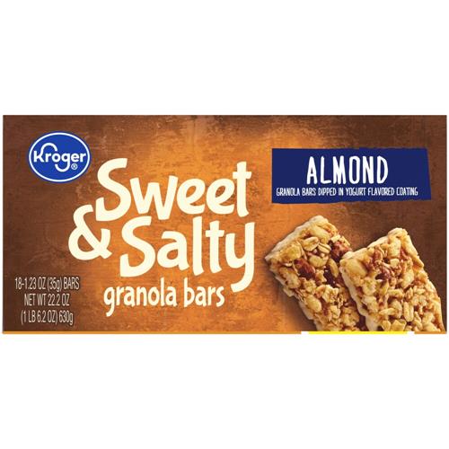 Barres granola aux amandes sucrées et salées Kroger, 18 unités