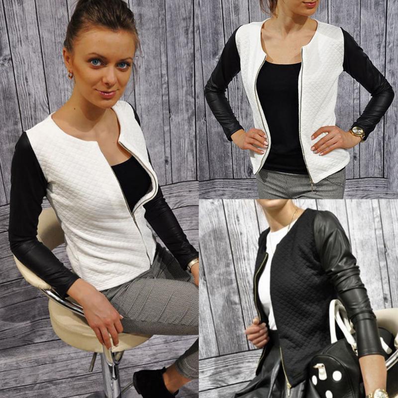 Blazer patchwork à carreaux pour femme