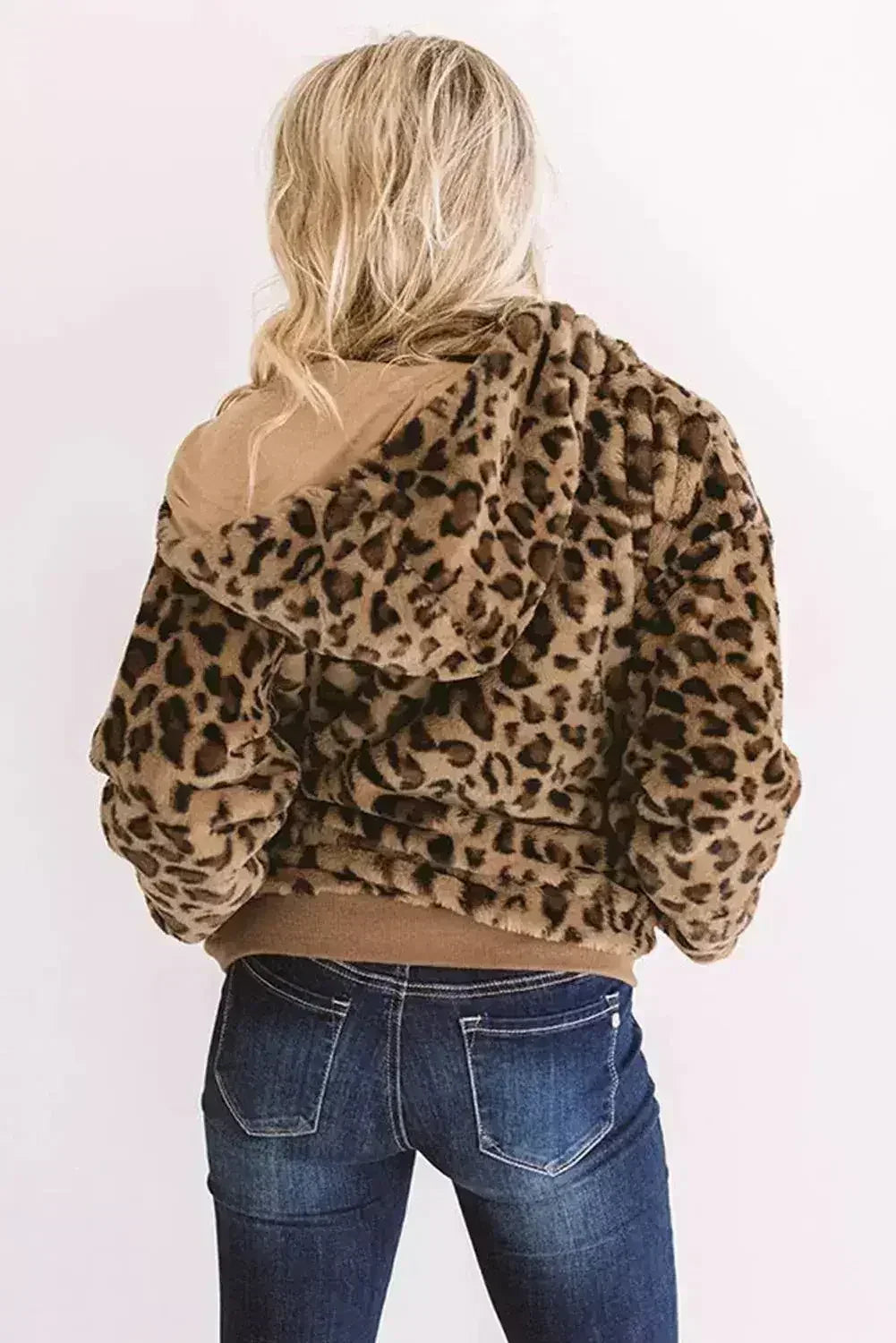 Veste léopard douillette en peluche