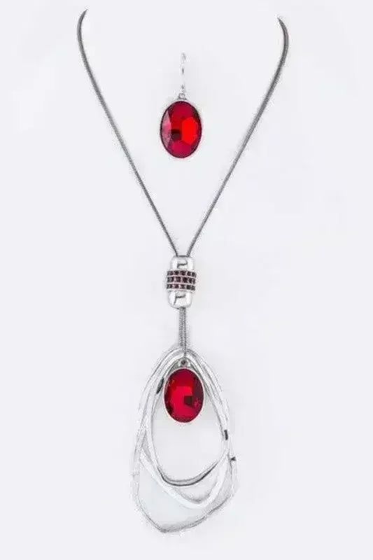 Ensemble collier et boucles d'oreilles Crystal Drop & Hoops