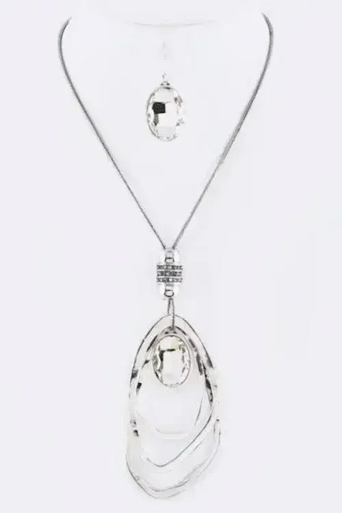 Ensemble collier et boucles d'oreilles Crystal Drop & Hoops