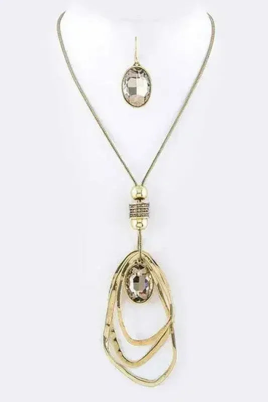 Ensemble collier et boucles d'oreilles Crystal Drop & Hoops