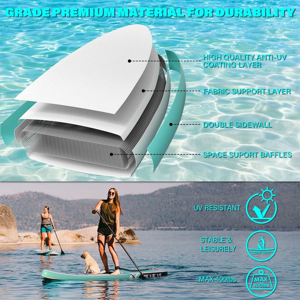Planches à pagaie de 320 x 81 x 15 cm pour adultes avec accessoires de SUP et sac à dos de qualité supérieure