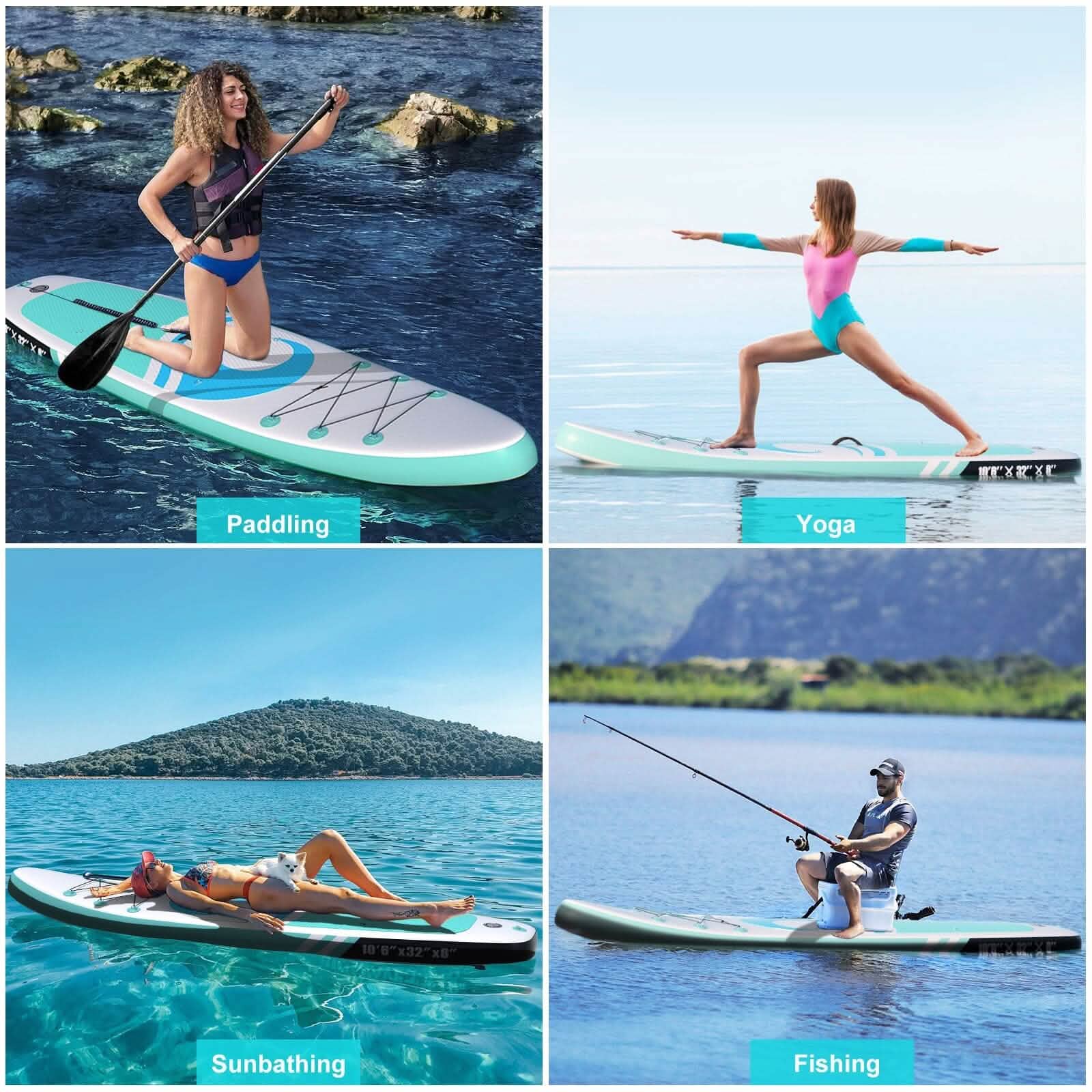 Planches à pagaie de 320 x 81 x 15 cm pour adultes avec accessoires de SUP et sac à dos de qualité supérieure