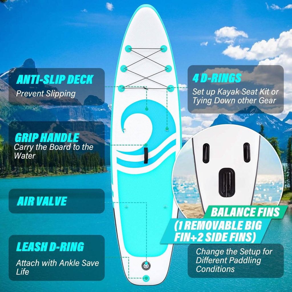 Planches à pagaie de 320 x 81 x 15 cm pour adultes avec accessoires de SUP et sac à dos de qualité supérieure
