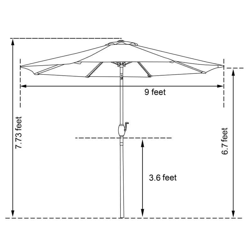 Parasol d'extérieur de 270 cm