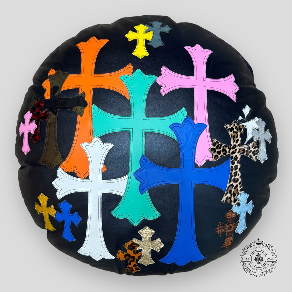 Panier pour chien Chrome Hearts à croix multicolores