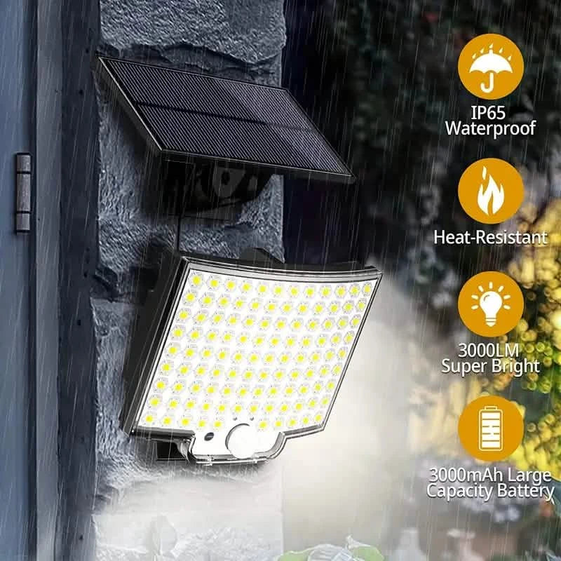 Lampe murale de jardin solaire à capteur de mouvement super lumineuse 106 LED