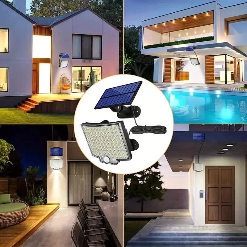 Lampe murale de jardin solaire à capteur de mouvement super lumineuse 106 LED