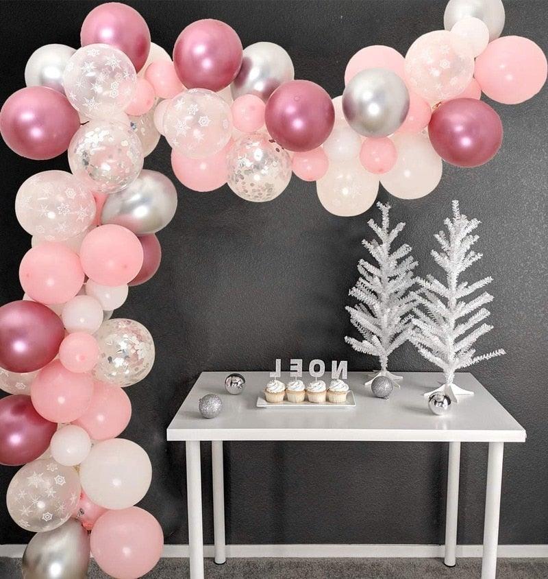 Ballons d'anniversaire flocon de neige bleu 106 pièces, décorations de fête sur le thème de la neige et de la glace, ballons pour bébé, Noël d'hiver, Nouvel An, mariage et fête d'anniversaire