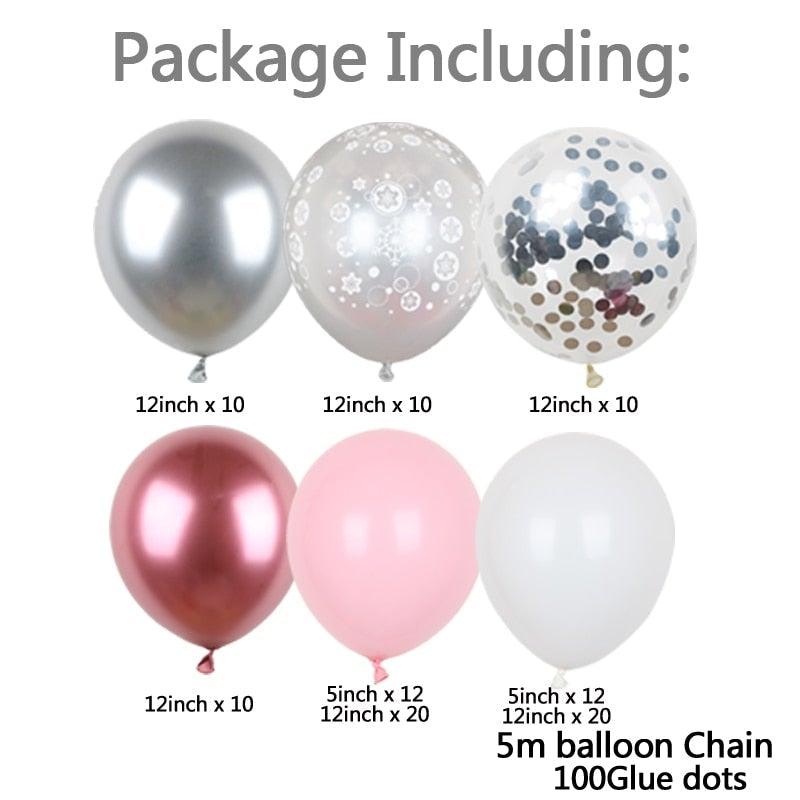 Ballons d'anniversaire flocon de neige bleu 106 pièces, décorations de fête sur le thème de la neige et de la glace, ballons pour bébé, Noël d'hiver, Nouvel An, mariage et fête d'anniversaire