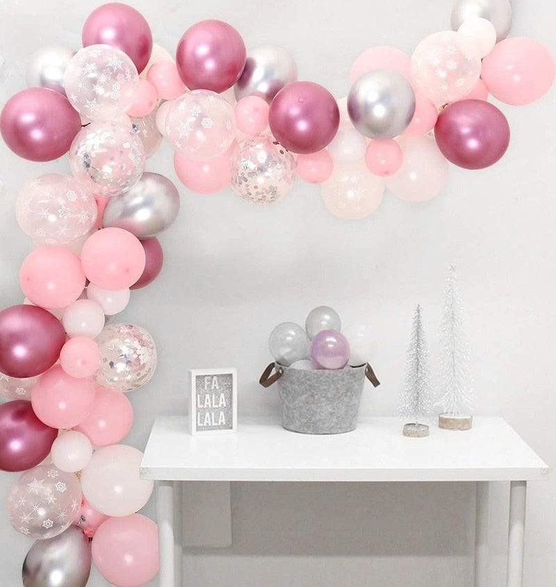 Ballons d'anniversaire flocon de neige bleu 106 pièces, décorations de fête sur le thème de la neige et de la glace, ballons pour bébé, Noël d'hiver, Nouvel An, mariage et fête d'anniversaire