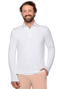 Polo Bal Harbour à manches longues et trous pour les pouces pour homme | Blanc