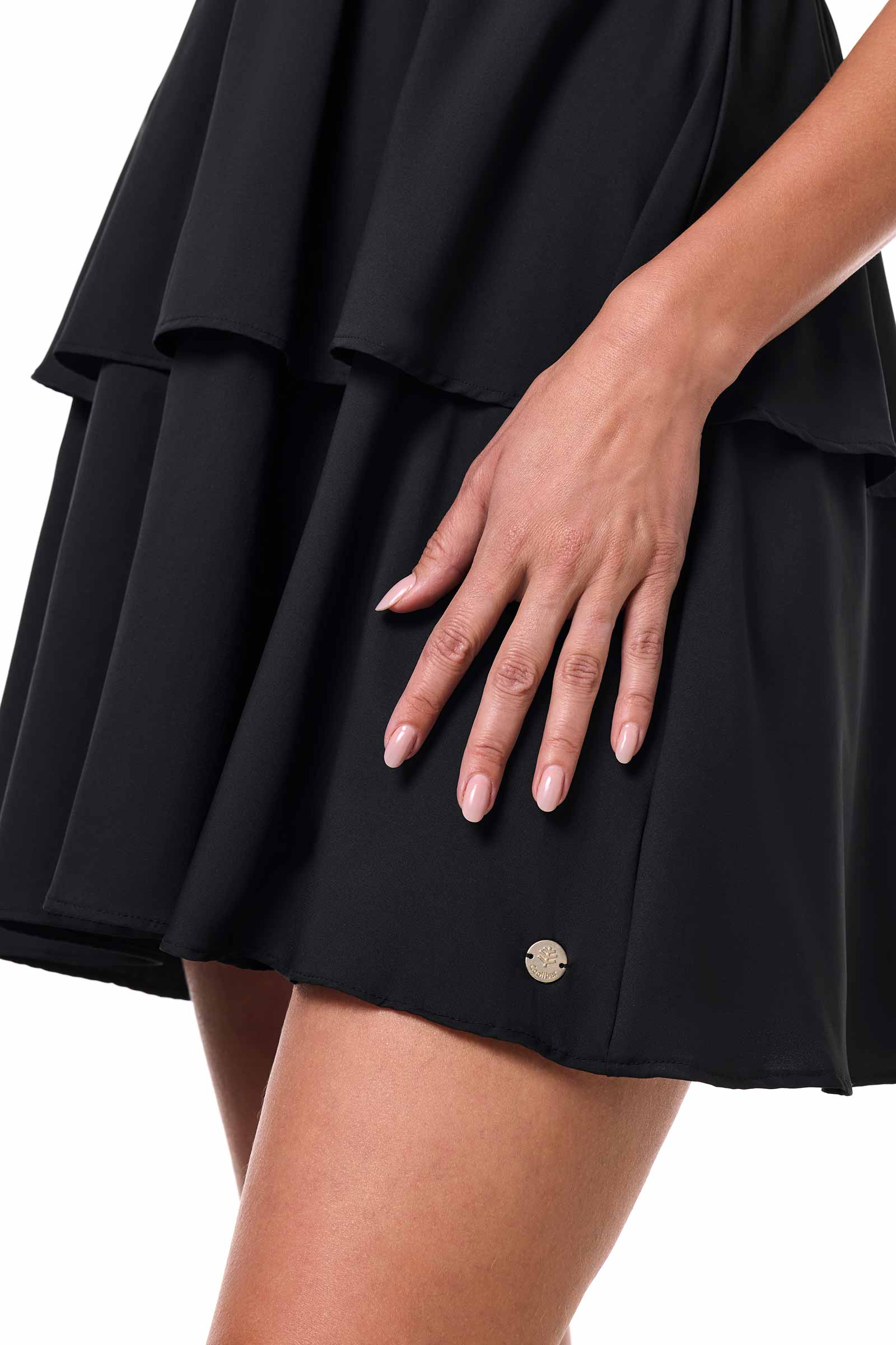Robe femme à volants et col en V South Cove | Noir
